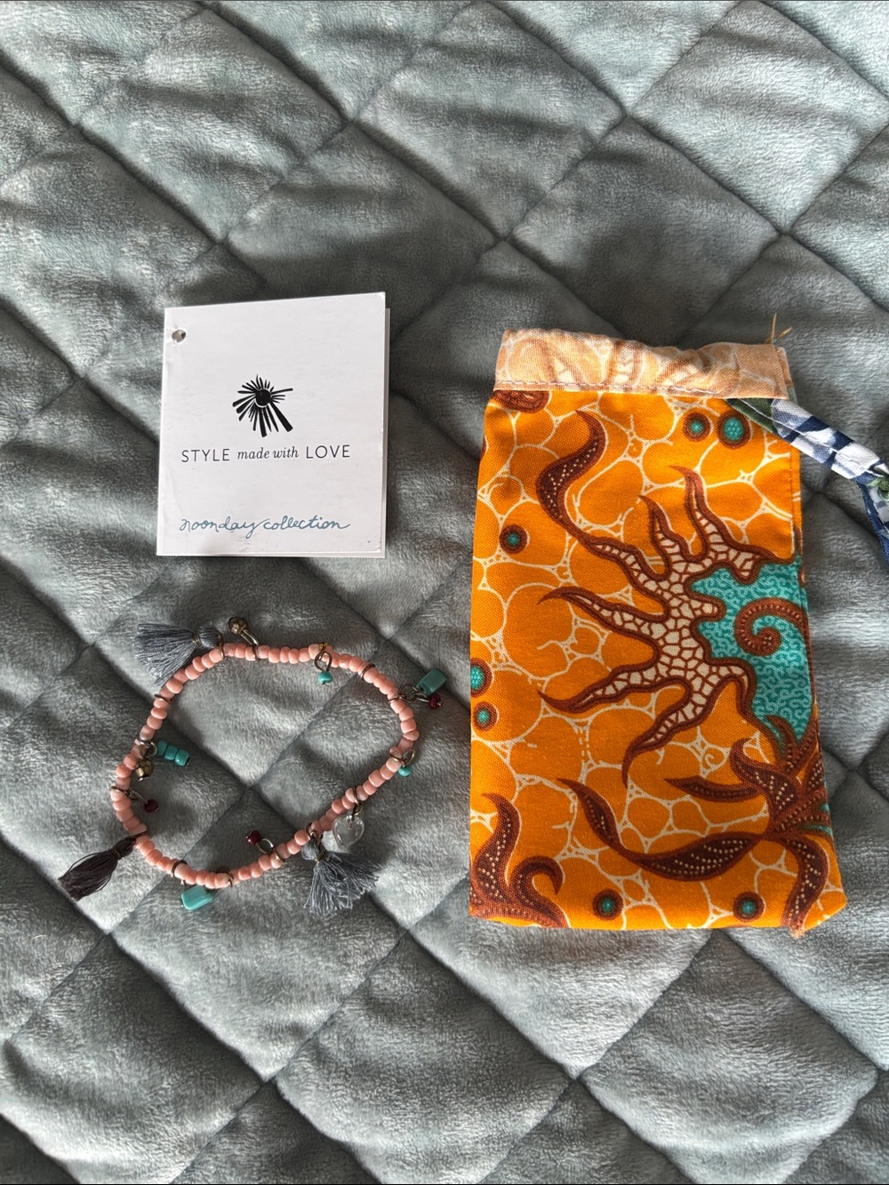 Noonday Collection Pink and Turquoise Beaded Bracelet Set